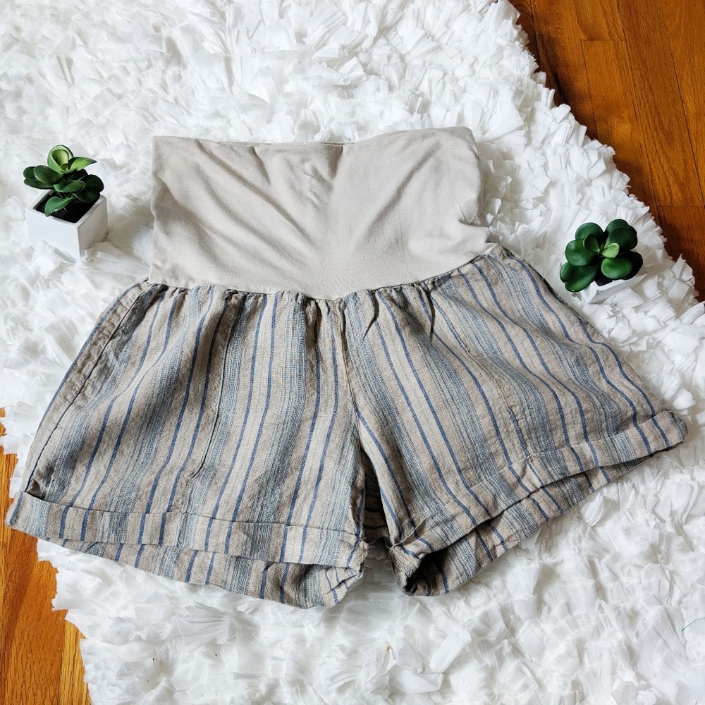 Fresh Laundry Maternity 100%linen Shorts